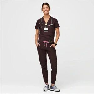 FIGS FIONx Dark Fig Catarina Scrub Top